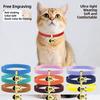 Personalized Free Customized Cat Collar Cute Fish Metal Necklace Pet ID Name Tag GPS Tracker Kitten Dog Breakaway Elastic Collar