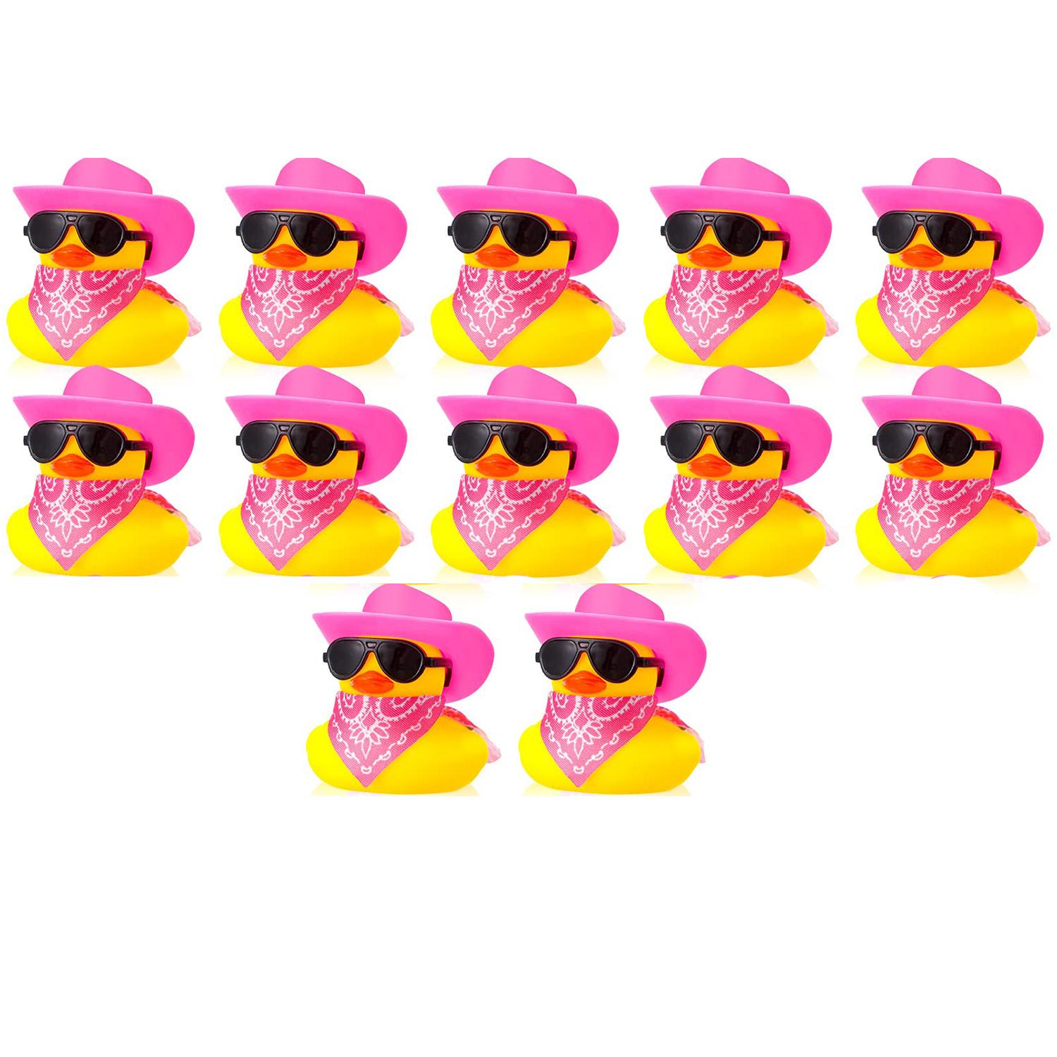 

12 Set Cowboy Rubber Duck Bulk Mini Car Yellow Duckies Toys Party Favor Car Ornaments For Summer Birthday Swimming Supplies (As shown-31574)-