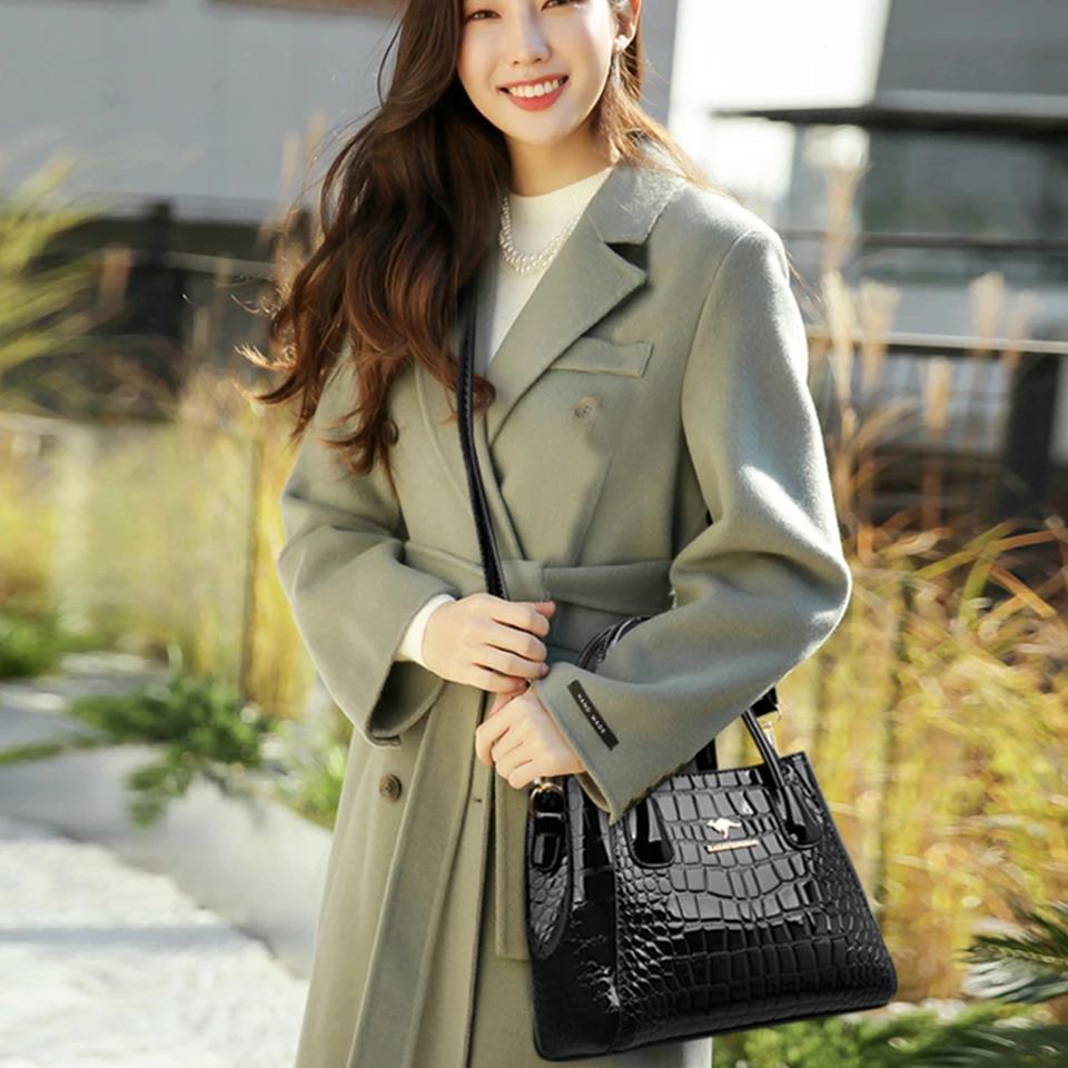 Ladies' Quality Leather Patent Shoulder Bags for Women New Luxury Women's Bags Designer Fashion Large Capacity Tote Bag