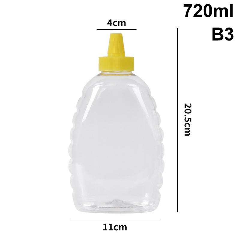 Transparent Reusable Plastic Honey Bottles Squeeze Honey Bottle Container Holder With Lid For Storing And Dispensing Honey Jar