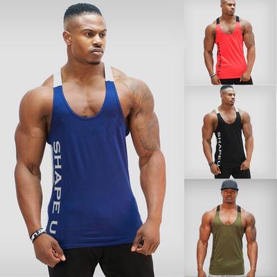 Men Fitness Tank Top Gym Muscle Bodybuilding Sport Workout Vest T Shirt Pullover