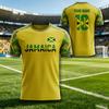 Jamaican Flag Color Football T-shirt For Men's Comfortable Run Sport Short Sleeve T Shirt