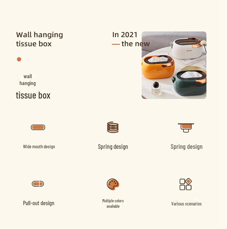 Luxury Wall-Mounted Tissue Box: Stylish Living Room & Coffee Table Napkin Holder