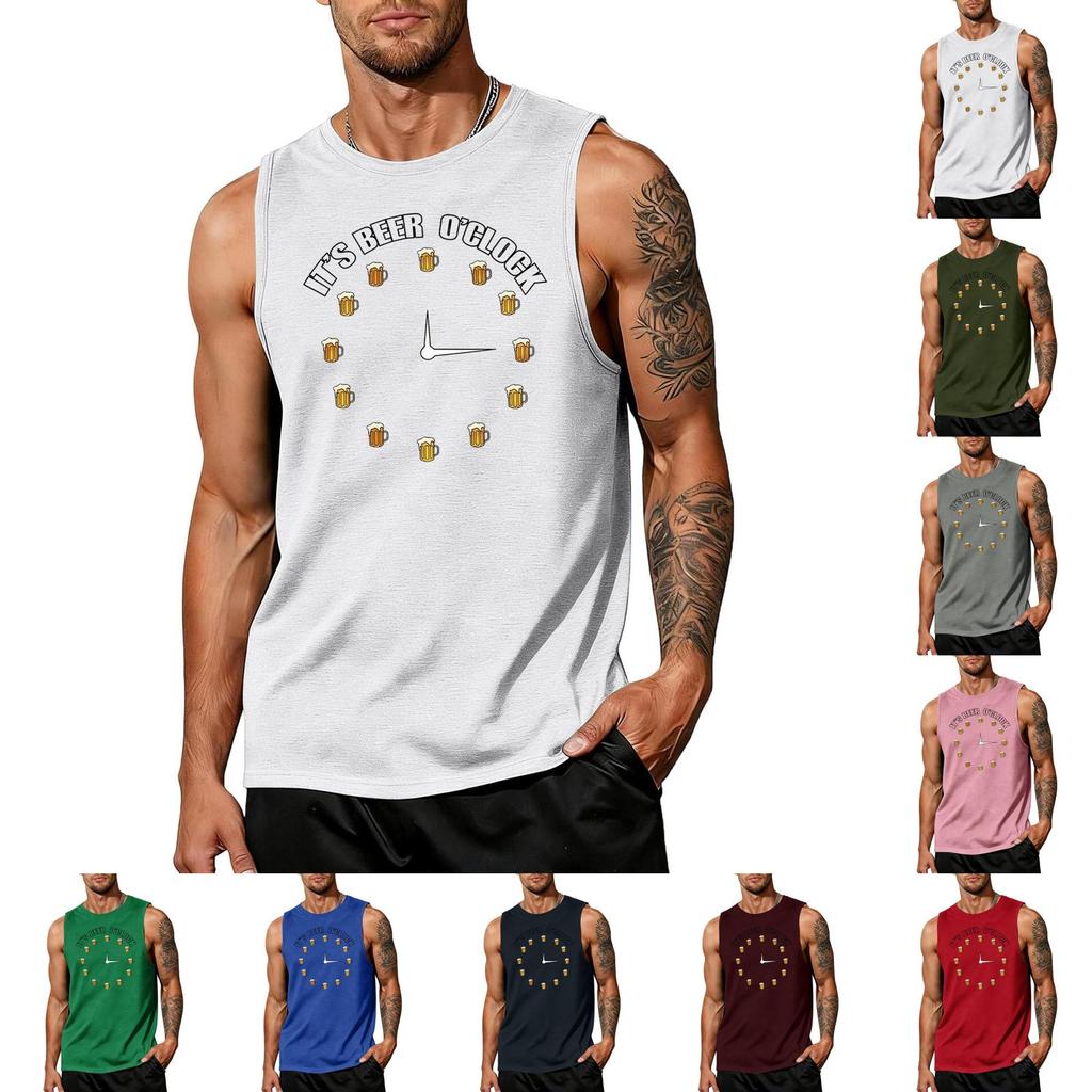 Camiseta sin mangas para hombre Casual Holgada Verano Camiseta para Músculos Tejido Suave Transpirable Cómoda para el Uso Diario