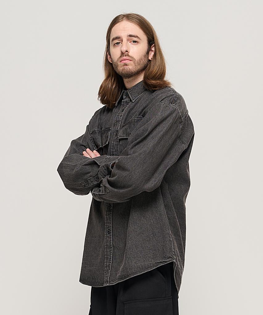 CARGOBROS Pocket Over Denim Shirt (Black)