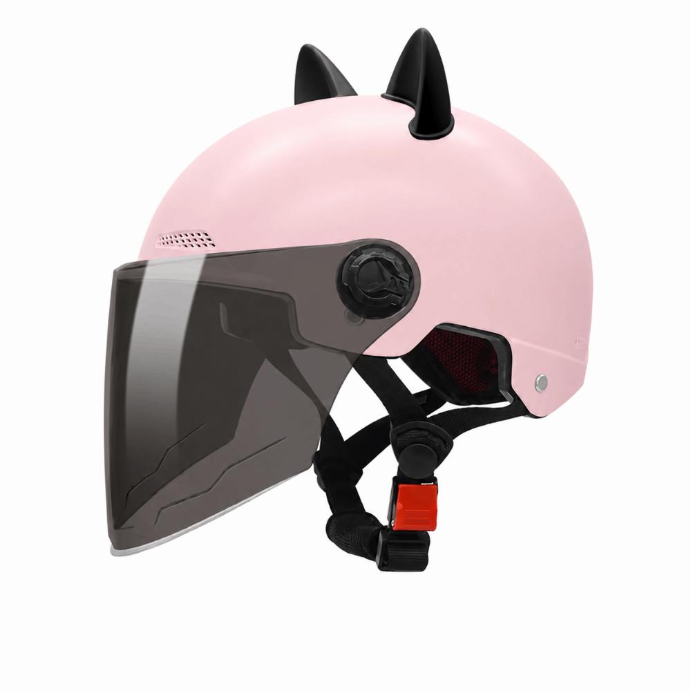 Casco Eléctrico Ajustable para Coche Decoración de Orejas de Gato Casco de Equitación Casco de Motocicleta Mujer