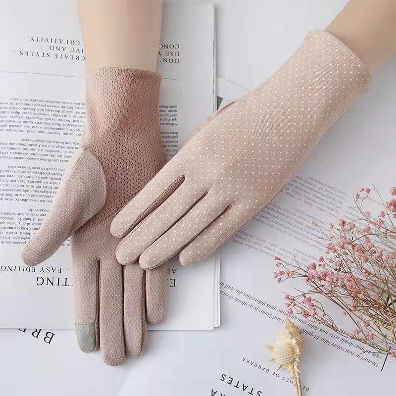 

Солнцезащитные перчатки женские весенне-летние тонкие дышащие защита от УФ-лучей для вождения, езды на велосипеде, противоскользящие, с сенсорным экраном one size fits all розовый