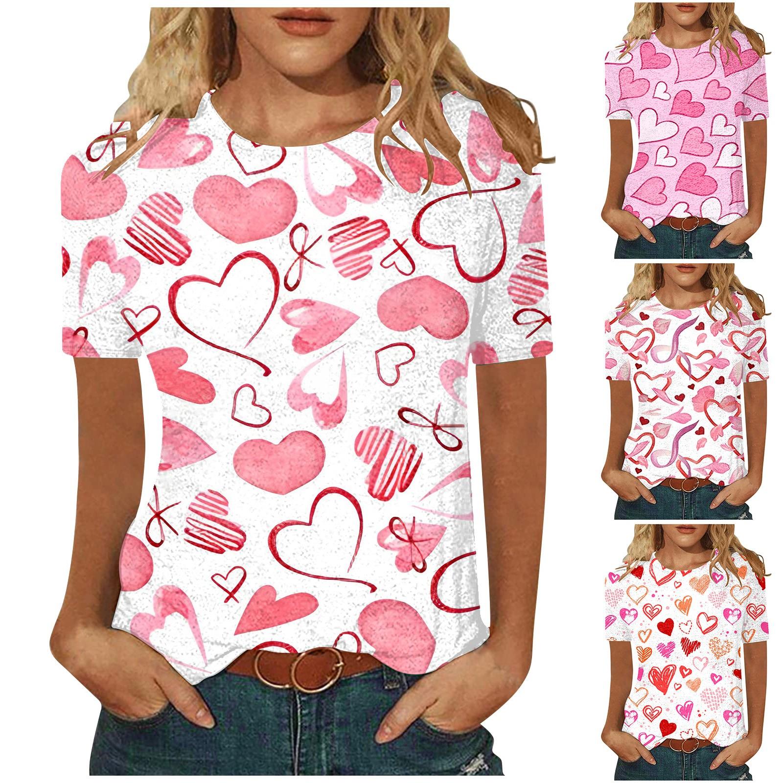 

Женская модная повседневная удобная блузка с круглым вырезом и коротким рукавом с принтом