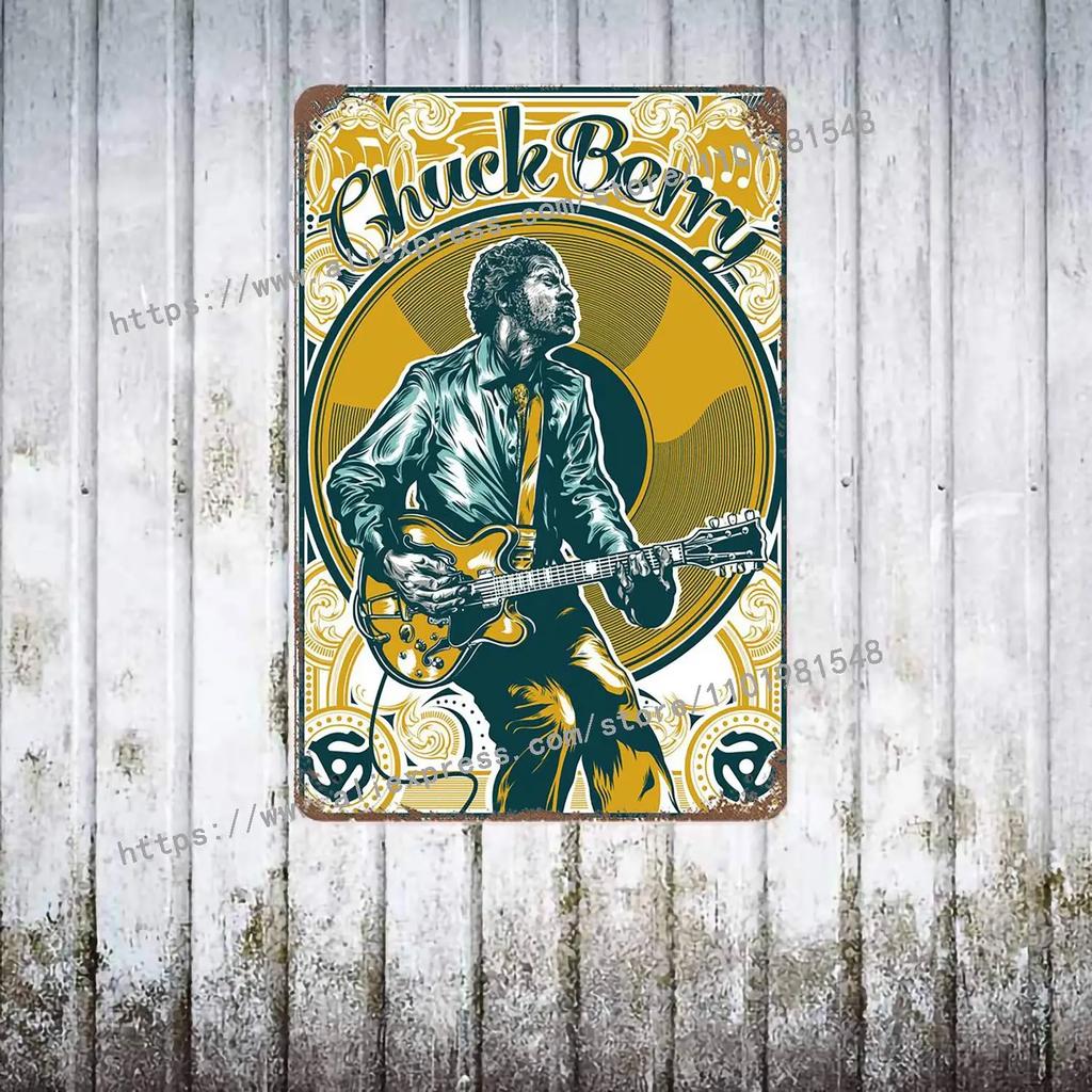 Chuck Berry Band metal Decor Poster Vintage Tin Sign Metal Sign Decorative Plaque for Pub Bar Man Cave Club Wall Decoration