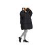 Adidas Originals Premium Down Brand Logo Embroidered Long Hooded Down Jacket Women Outerwear Black HS9528
