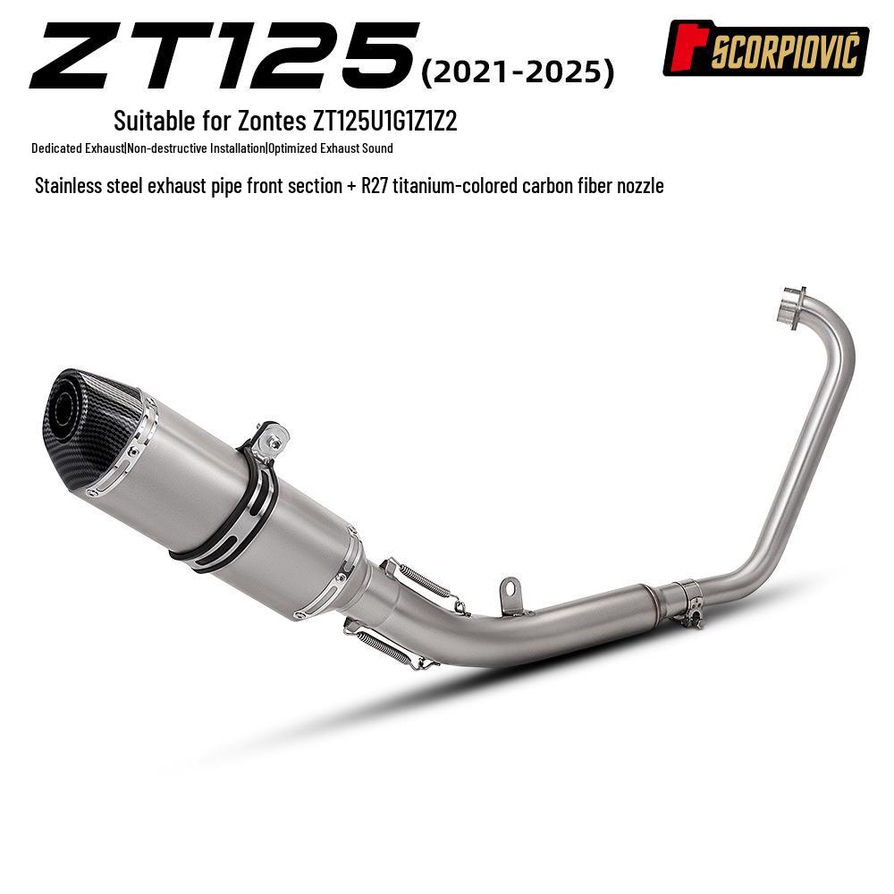 Compatible Exhaust System for Zongshen Qidian ZT125 U1 G1 Z1 Z2 - Complete Set