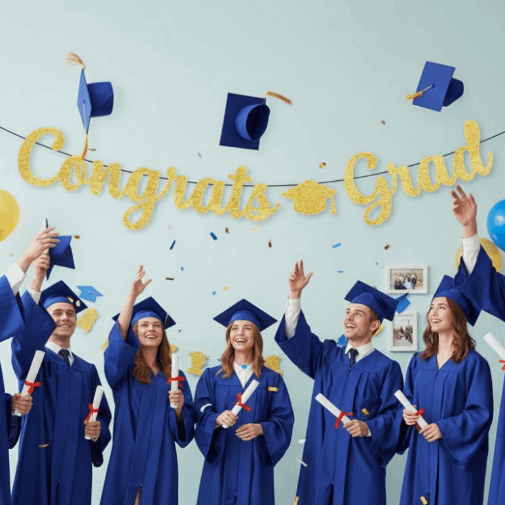 Girlande Abschlussfeier Banner Glitzer Dekor Party Szene Requisite Foto Hintergrund