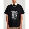 White T Shirt Tiger with Mechanical Design Graphic Print for Casual Wear