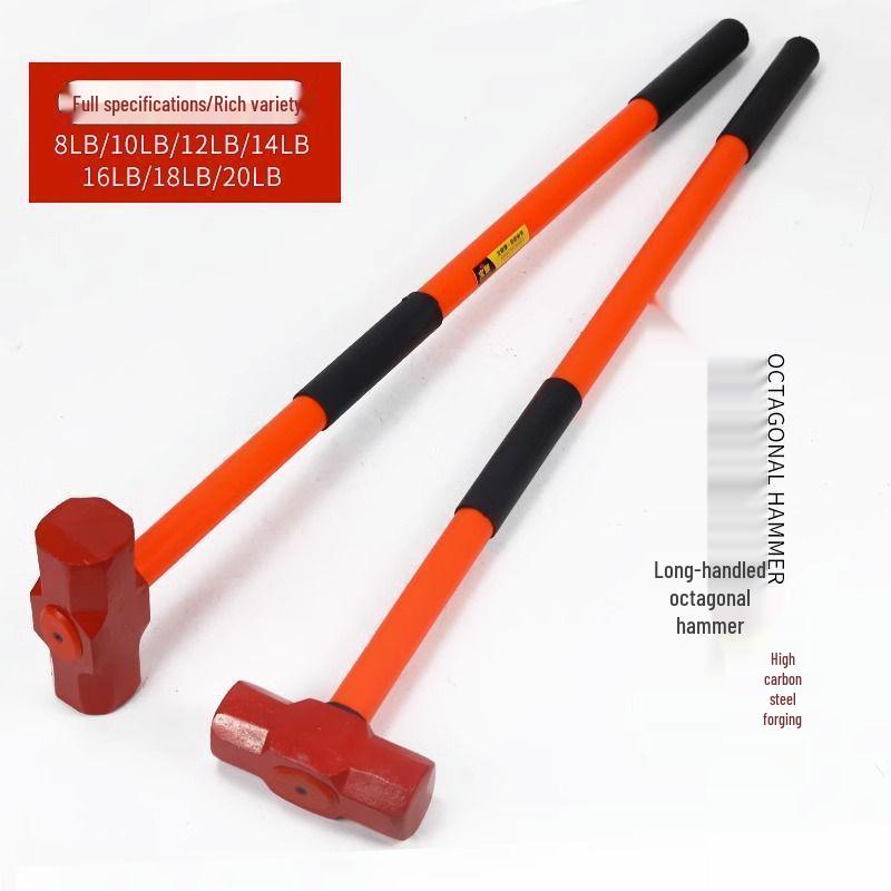 Shockproof Octagonal Sledgehammer: Heavy-Duty One-Piece Demolition Tool for Construction and Wall-Breaking Tasks