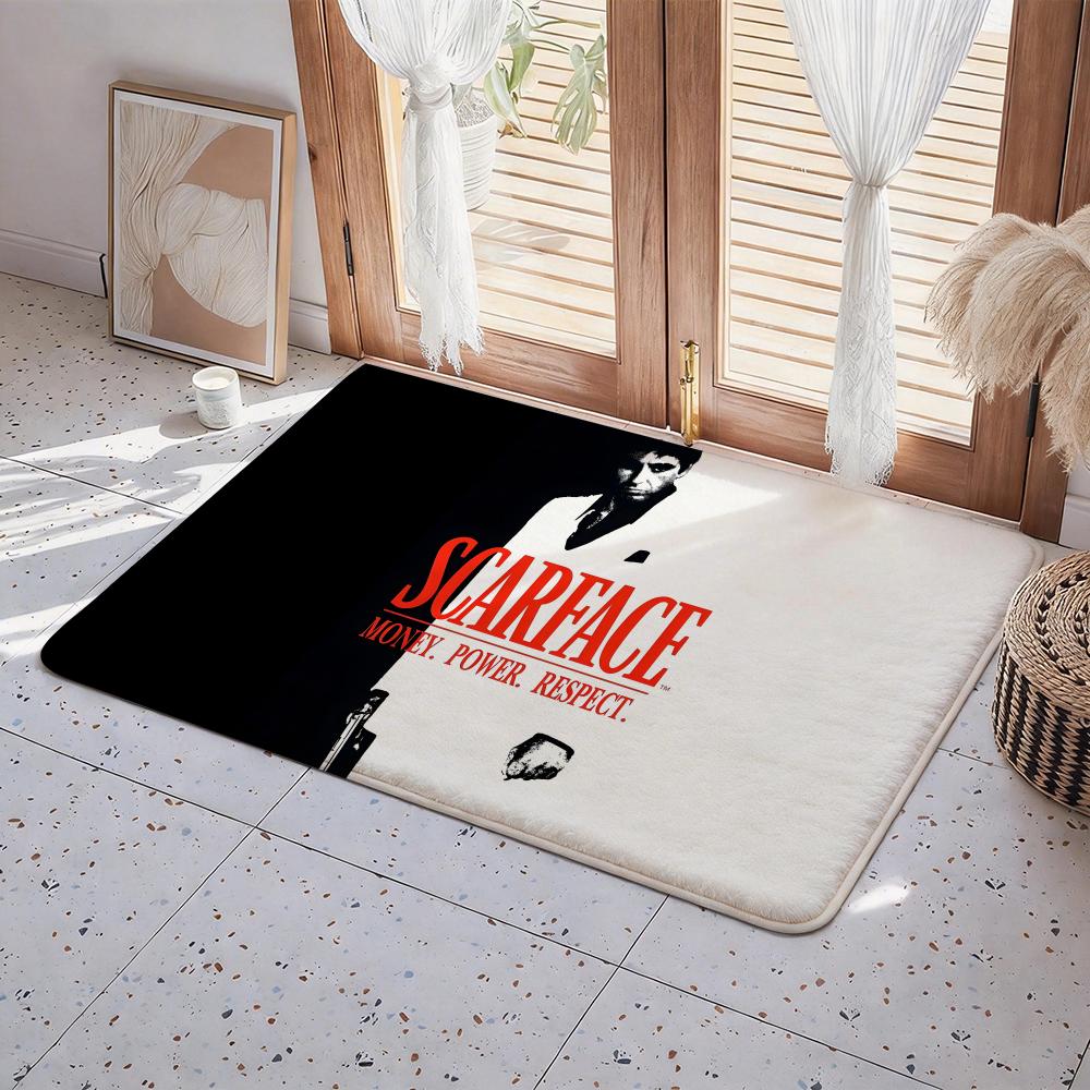 Klassiker S Scarface 1983 Fußmatte Eco Flanell Fußabtreter Rutschfest Geruchlos Innenbodenmatte Weicher Kurzer Plüsch Heimmatte