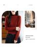 Women's Korean Style Wool Knit Sweater - Half-High Neck, Long Sleeve, Loose Fit