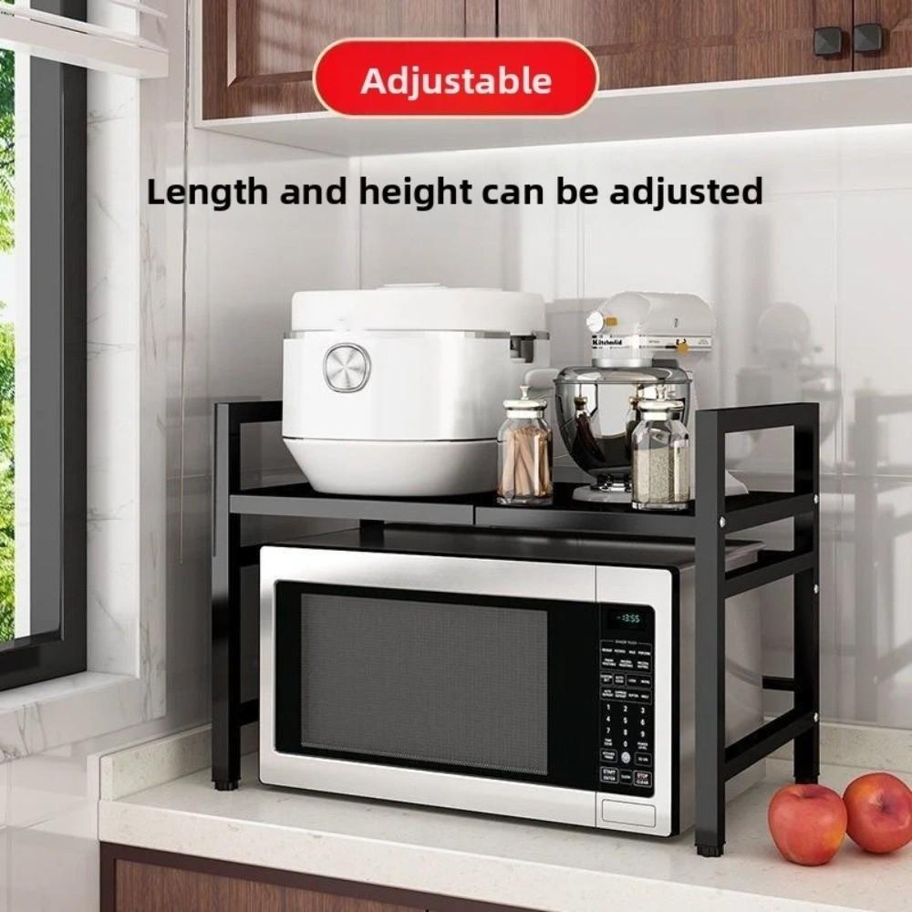 Retractable Microwave Stand Adjustable Seasoning Shelf Oven Storage Shelf Seasoning Storage