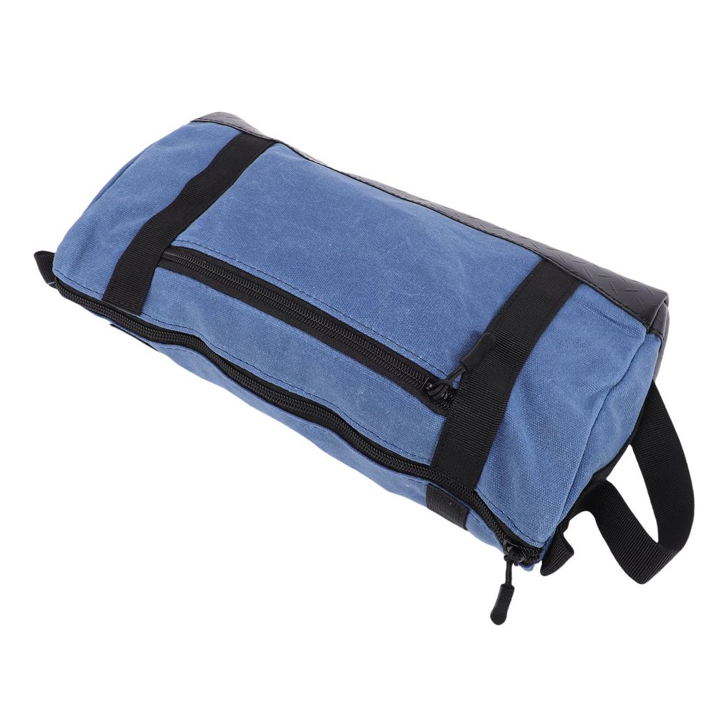 Canvas Wide Mouth Tool Bag Men Large Capacity Small Storage Pouch Organizer Tote Bag for Wrenches Pliers Tools Blue