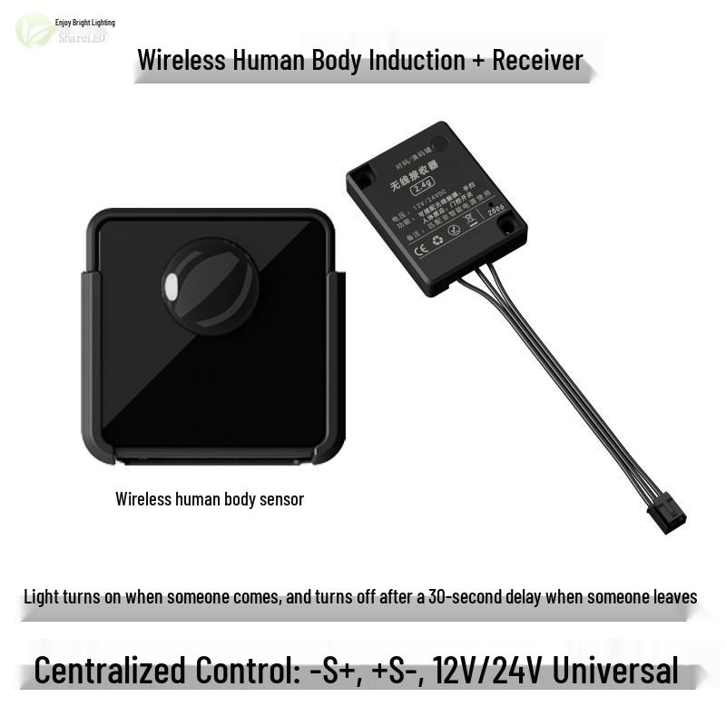 12V/24V Rechargeable Wireless Touch & Motion Sensor LED Strip Light for Cabinets