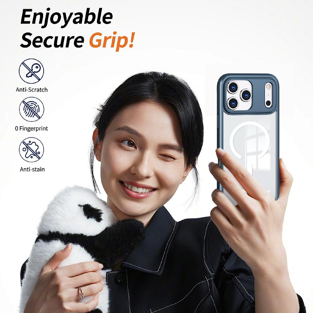 For iPhone 17 Pro Max Case Compatible with MagSafe TPU PC Clear Phone Back Cover