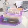 Iridescent Acrylic Storage Box with Hollow Handle Heavy Duty Multi-functional Large Capacity Desktop Makeup Tray Basket Organizer Tissue Holder