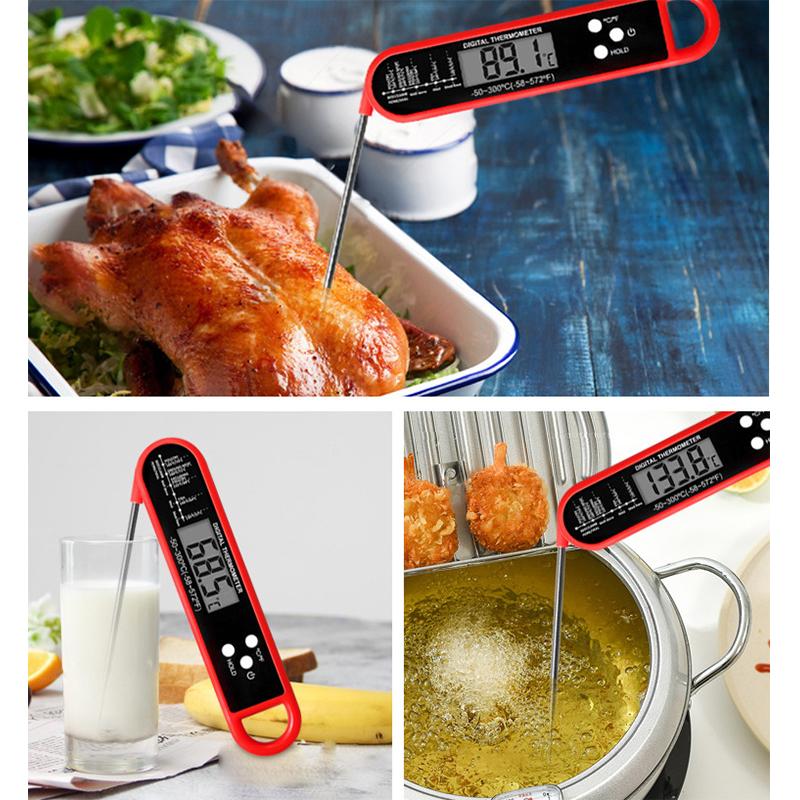 Professionelles Fleischthermometer Digital, Sofortmessung Mit Hoher Genauigkeit Wasserdicht & Hintergrundbeleuchtet Für Grill, BBQ, Ofen, Küche