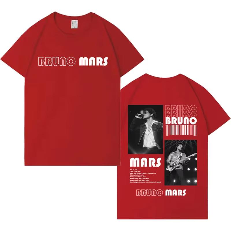 2026 Tričko Bruno Mars Pánské Dámské Pop Ležérní Krátký Rukáv Pánské Estetické Vysoce Kvalitní Gotické Kulatý Výstřih Vrchol Fanouškovský Dárek