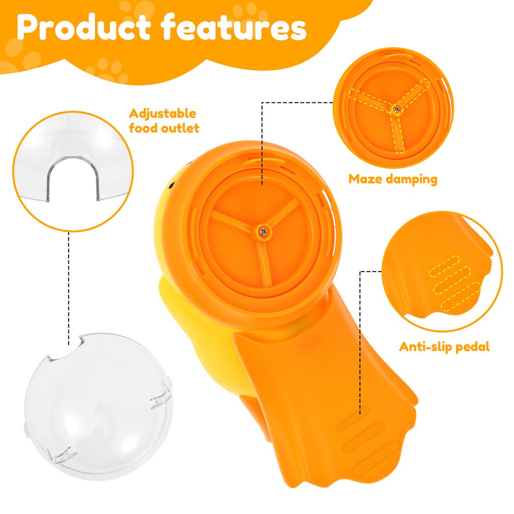 Interactive Pet Puzzle Feeder Dog and Cat Treat Dispenser Toy with Pedal and Adjustable Food Outlet Mental Stimulation Dog Toy