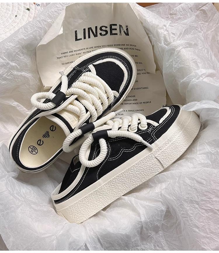 

Парусиновые туфли летние тонкие белые туфли женские 2025 новые дышащие туфли с юбками полуперетаскивание одна педаль женская обувь 35 чёрный