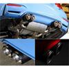Left 63-89Mm Gloss Carbon Fiber Car Dual Pipe Exhaust Muffler Tip Cover H Style