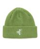 Eondeokeonteulol Winter Short Beanie Ribbed Knit Logo Embroidery Unisex Beanie Hat Beanie / Original Script / Green