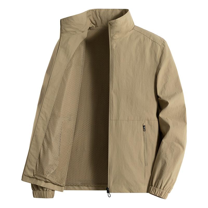 New Autumn Jacket for Men's Versatile Collar Casual Jacket Sports Windproof Loose Large Size Jacket