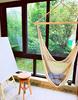 Hammock chair carabiner included Mexican style mesh + chair, off-white