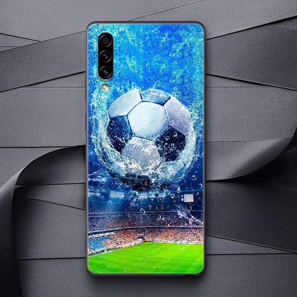 Football Silicone Case For Samsung Galaxy A57 A56 A55 A36 A35 A37 A26 A17 A07 A50 A50s A70 A80 A7 A9 2018 Cover Fire Soccer Ball