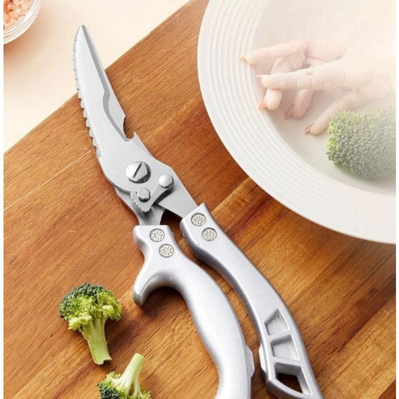 Multifunction Kitchen Scissors Stainless Steel, Heavy-Duty Household Meat, Fish, Chicken Bone Cutting Shears