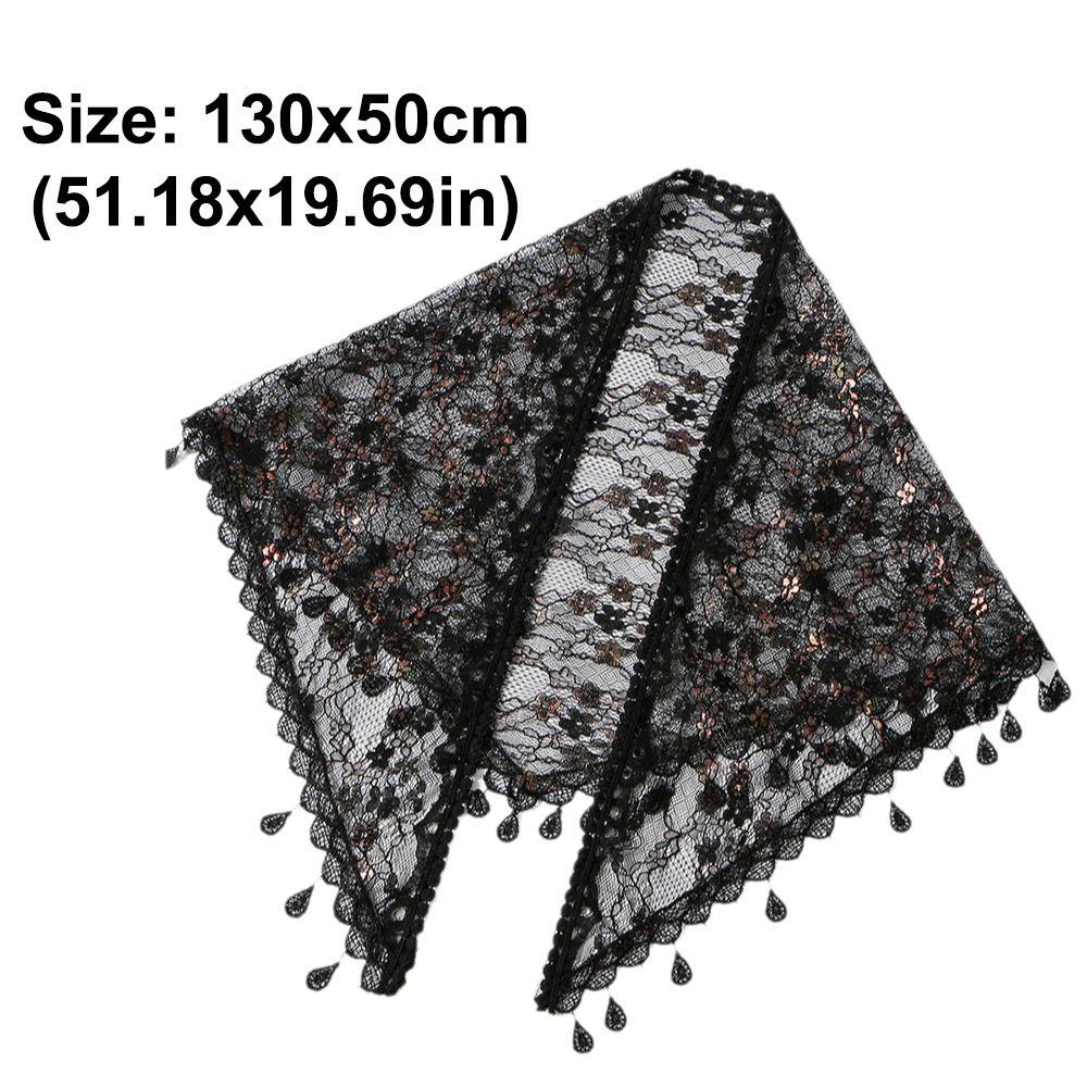 Vintage Lace Flower Hair Scarf Shawl Cute Triangle Head Scarf Bandanas for Women  Photography