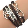 Bracelet Vintage Footprint Weave Strap Alloy Infinity Bracelet for Party