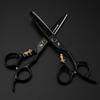 6.0 Inch Nimpson, Lacquered Black Bearing Screws, Flat Scissors, Hair Scissors, Straight Scissors, Tooth Scissors, Small Golden Tiger
