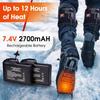 Vyhřívané vložky do bot Dobíjecí 7,4V 2700mAh Baterie Až 12 hodin Hřátí Ovládání Tlačítkem Ohřívače Nohy pro Muže a Ženy