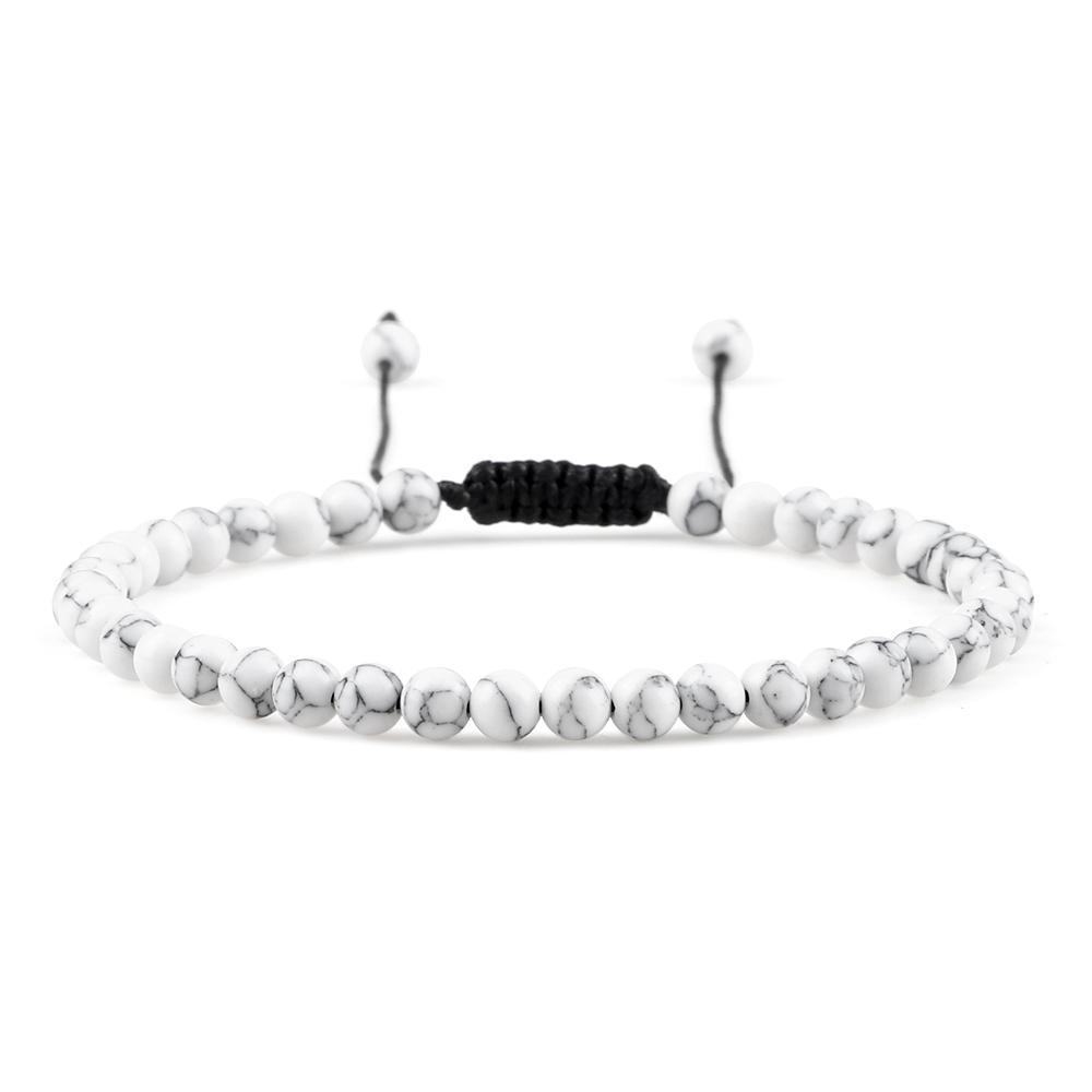 Adjustable Mini Natural Stone Lava Tiger Eye Beaded Bracelets & Bangle for Women Men Chakra Beads Braided Bracelet Charm Jewelry