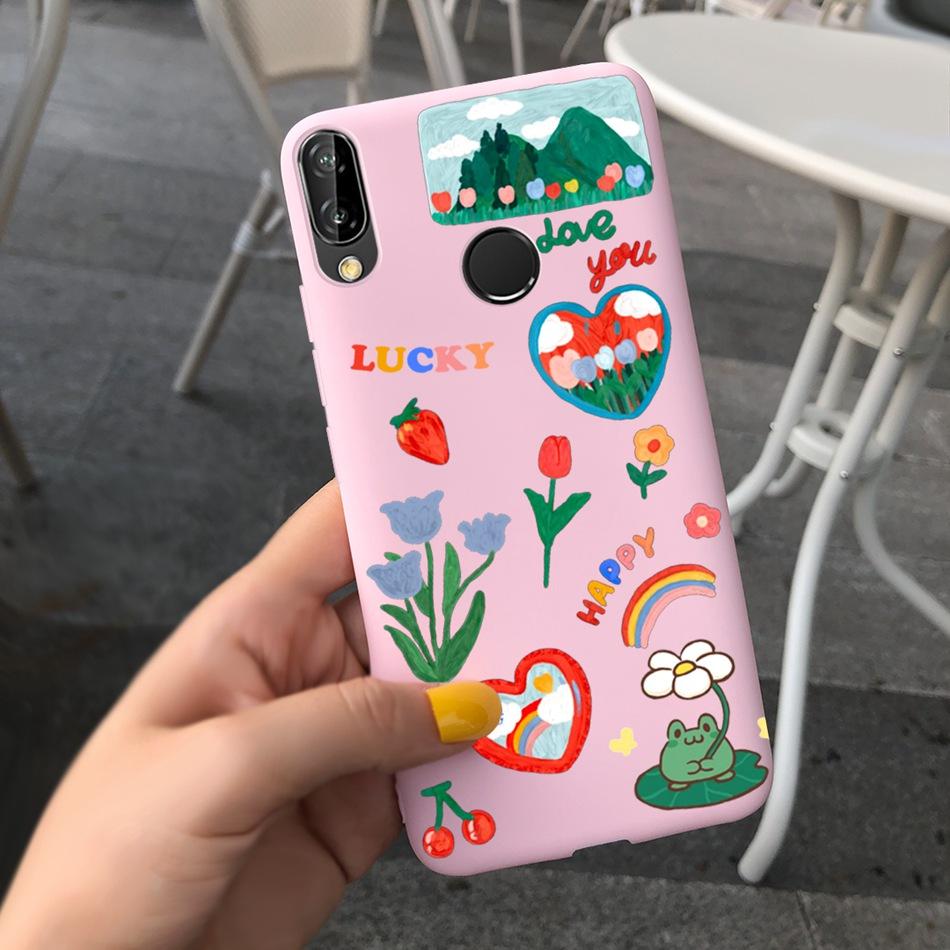 For Huawei P20 Lite Case Nova 3e ANE-LX1 ANE-LX2 Cute Cartoon Candy Color Silicone Phone Cases For Huawei P20lite Soft TPU Cover