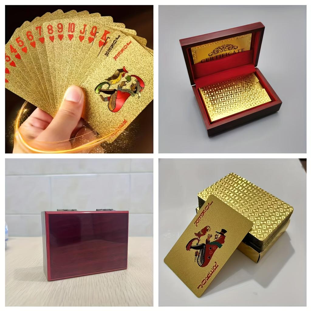 Gold Waterproof Playing Cards - Poker Deck for Parties and Games