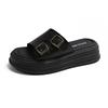 Fashion cool slippers women's 2025 summer new versatile student soft bottom buckle outdoor leisure beach thick bottom cool slippers