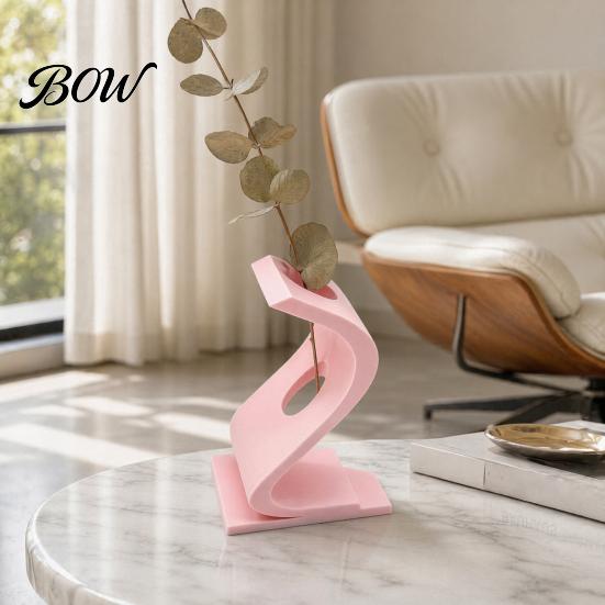 Elegant Flower Display 3D Printed Curved Arrangement Stand, Minimalist Holder Ornament, Decorative Home Accent Creative Artistic Table Decoration for