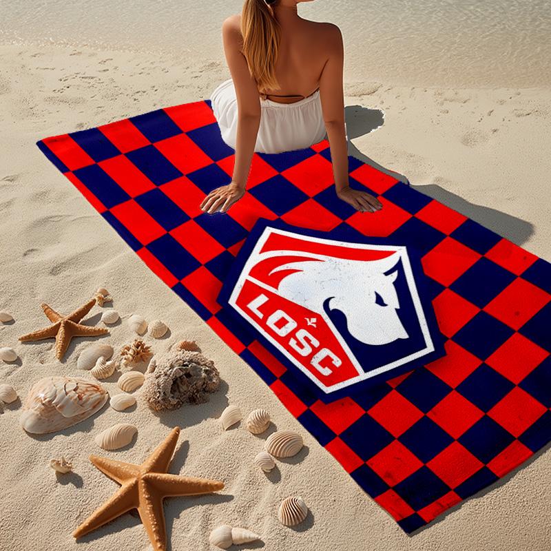 1PC Losc Football Crest Beach Towel - Soft, Absorbent Microfiber, Lightweight, Ideal for The Beach, Parties, Travel, Camping Fan Gifts