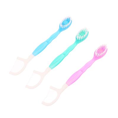 12Pcs Disposable Toothbrush Exploded Bead Adult Cleaning Toothbrush Portable Travel Tooth Brush With Dental Floss Tongue Scraper