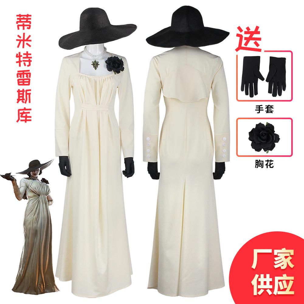 Role Anime Game Play Moth Woman Timi Tresku Long Dress Cosplay Costume