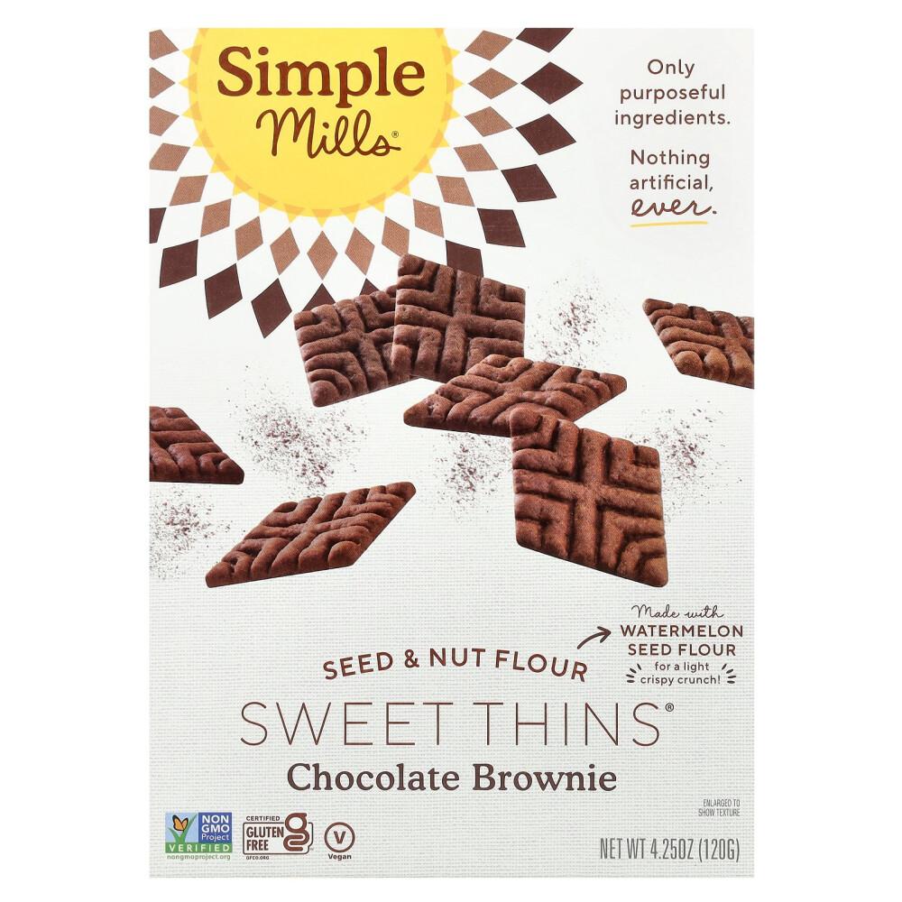 Simple Mills Seed & Nut Flour Sweet Thins Chocolate Brownie 120g (4.25oz)