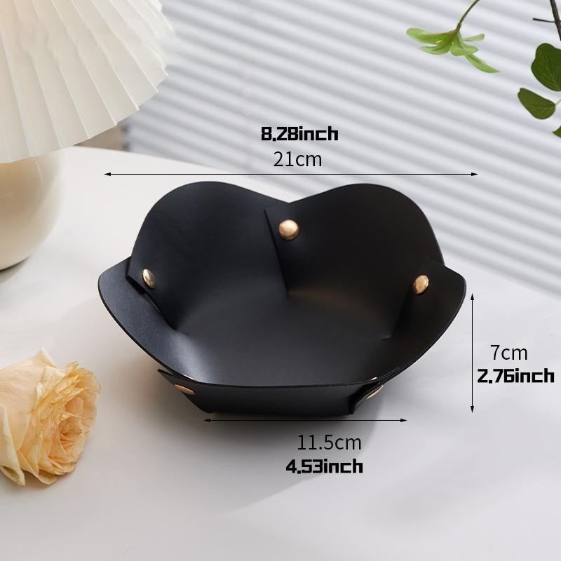 1PC Leather Organizer Desktop Tray Key Plate Home Decoration Organizador Dice Tray Key Wallet PU Leather Folding Storage Box