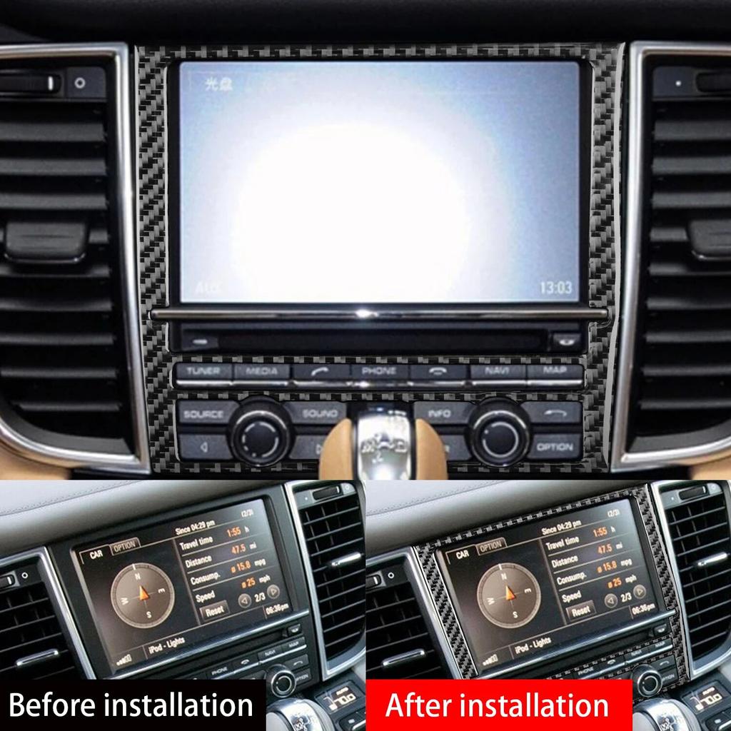 For Porsche Panamera 2010-2016 Real Carbon Fiber Navigation Screen Decoration Panel Trim Cover Car Interior Accessories Sticker